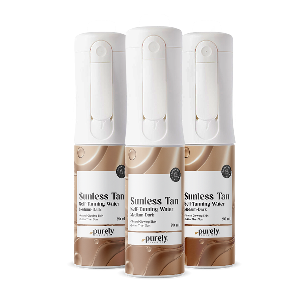 3x Sunless Tan – samoopalovací mlha na tělo  (Medium–Dark), dohromady 270 ml